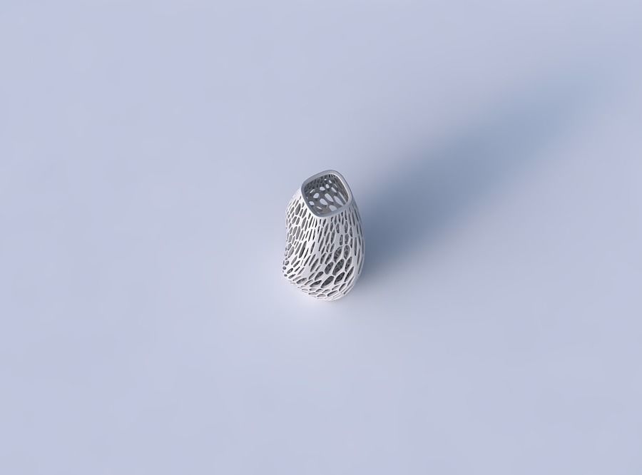 Narrow top vase helix with fine organic lattice 3D print model_2