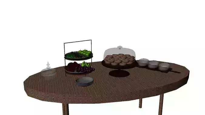Traditional Hospitality Table  3D model