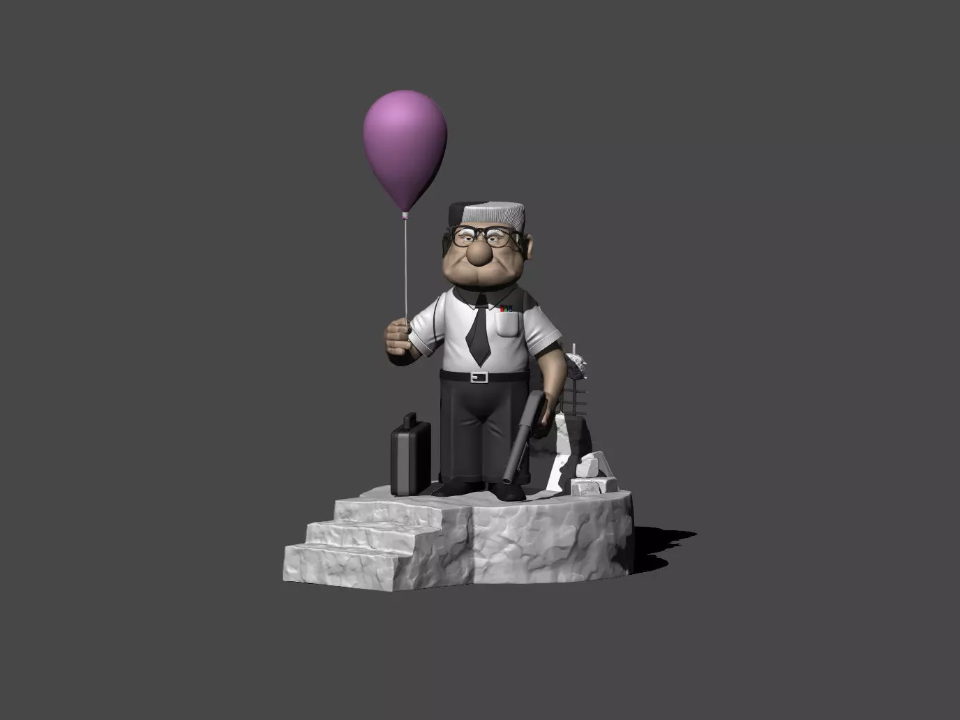 Falling Up Stylized Man Movie Mashup of Falling Down and Up 3D print model