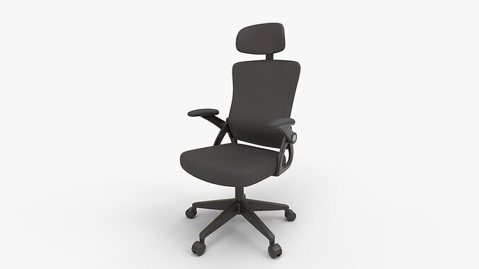 Ergonomic Office Chair with Headrest 3D model 3