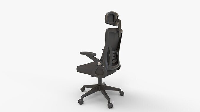 Ergonomic Office Chair with Headrest 3D model 5