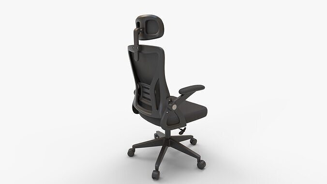 Ergonomic Office Chair with Headrest 3D model 7