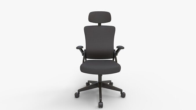 Ergonomic Office Chair with Headrest 3D model 2