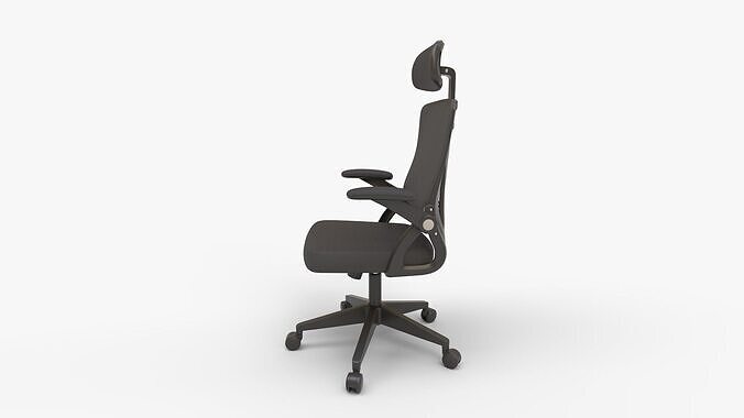 Ergonomic Office Chair with Headrest 3D model 4