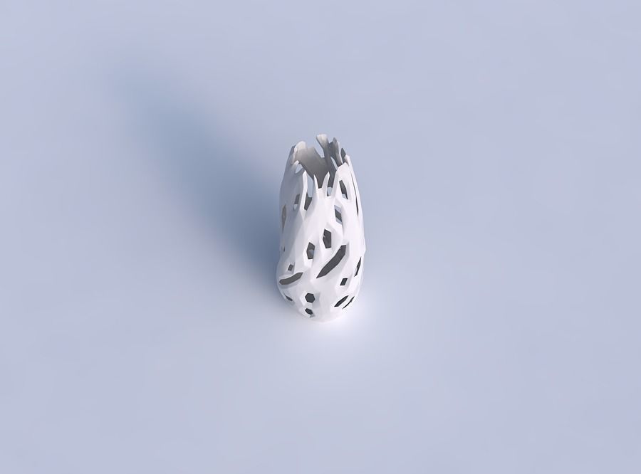 Narrow top vase helix with faceted cuts 3D print model_1