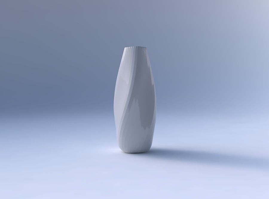Narrow top vase helix with fine bands uniform vertical 3D print model_4