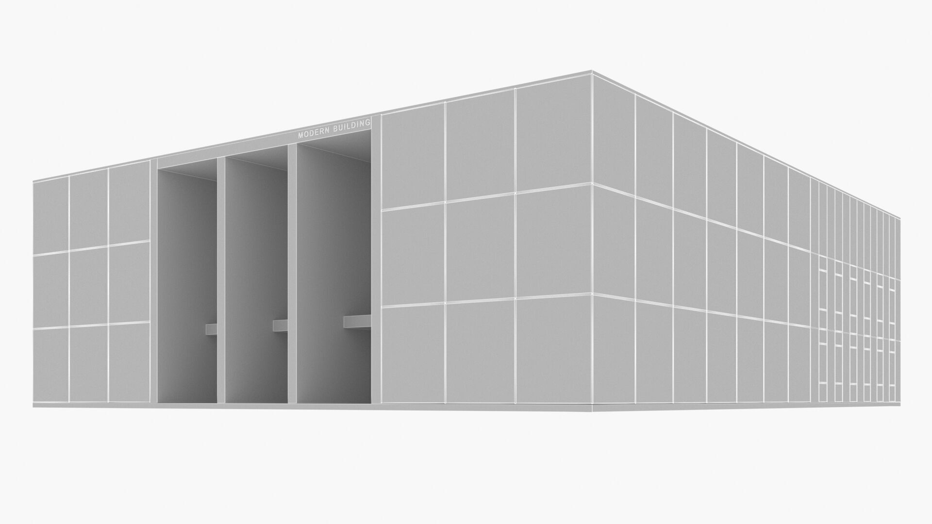 art gallery Low-poly 3D model_7