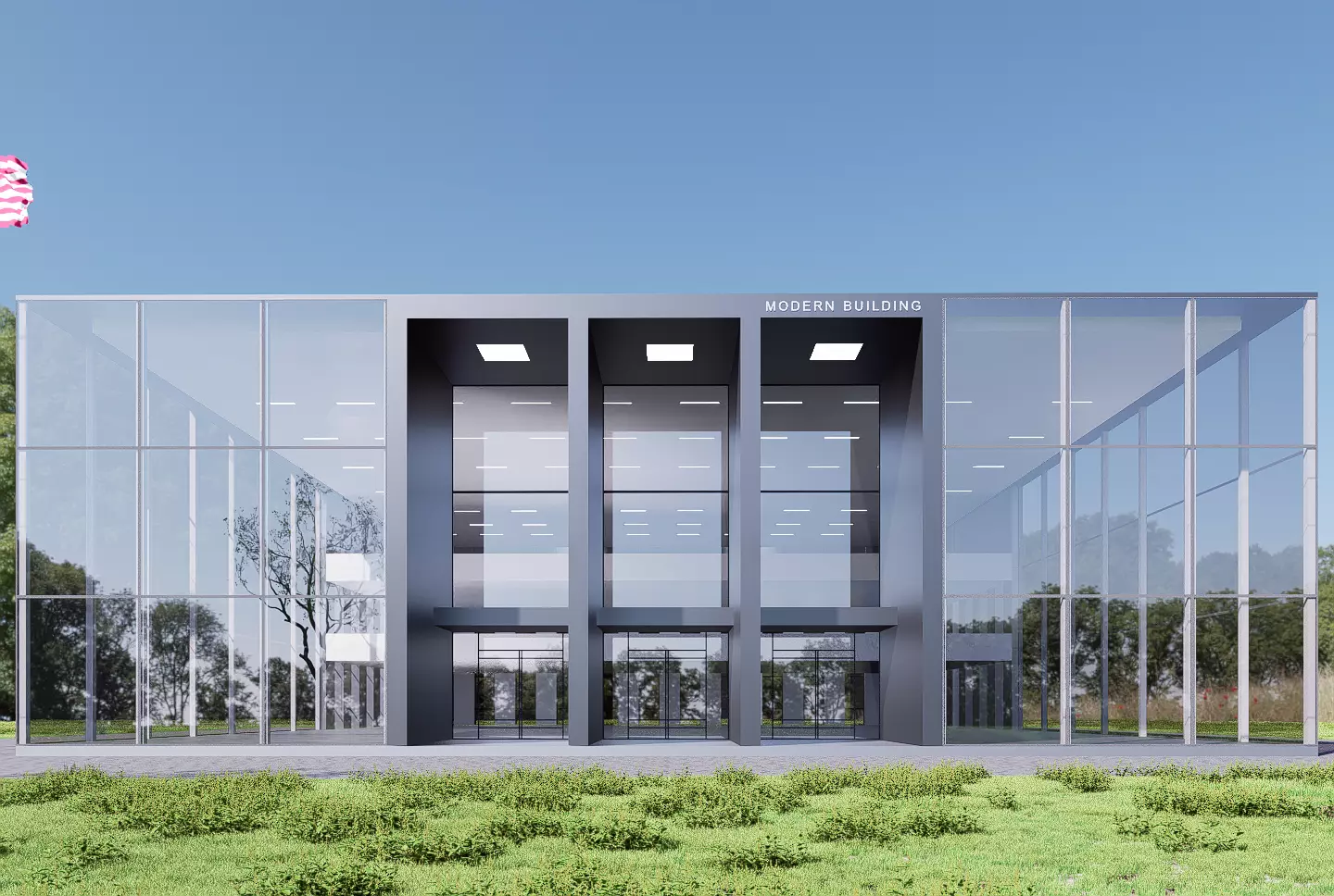 art gallery Low-poly 3D model_0