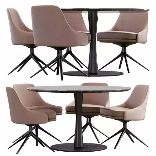 Flute Table Stanford Chair By Poliform