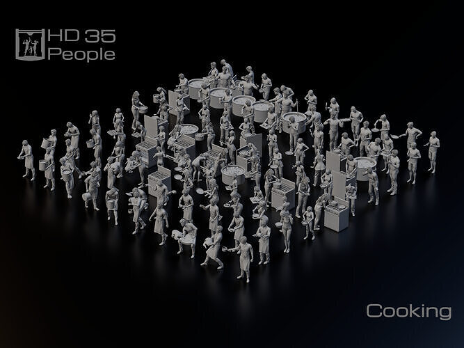 HD People 35 Cooking 3D model