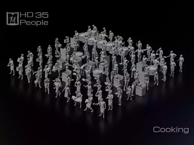HD People 35 Cooking 3D model