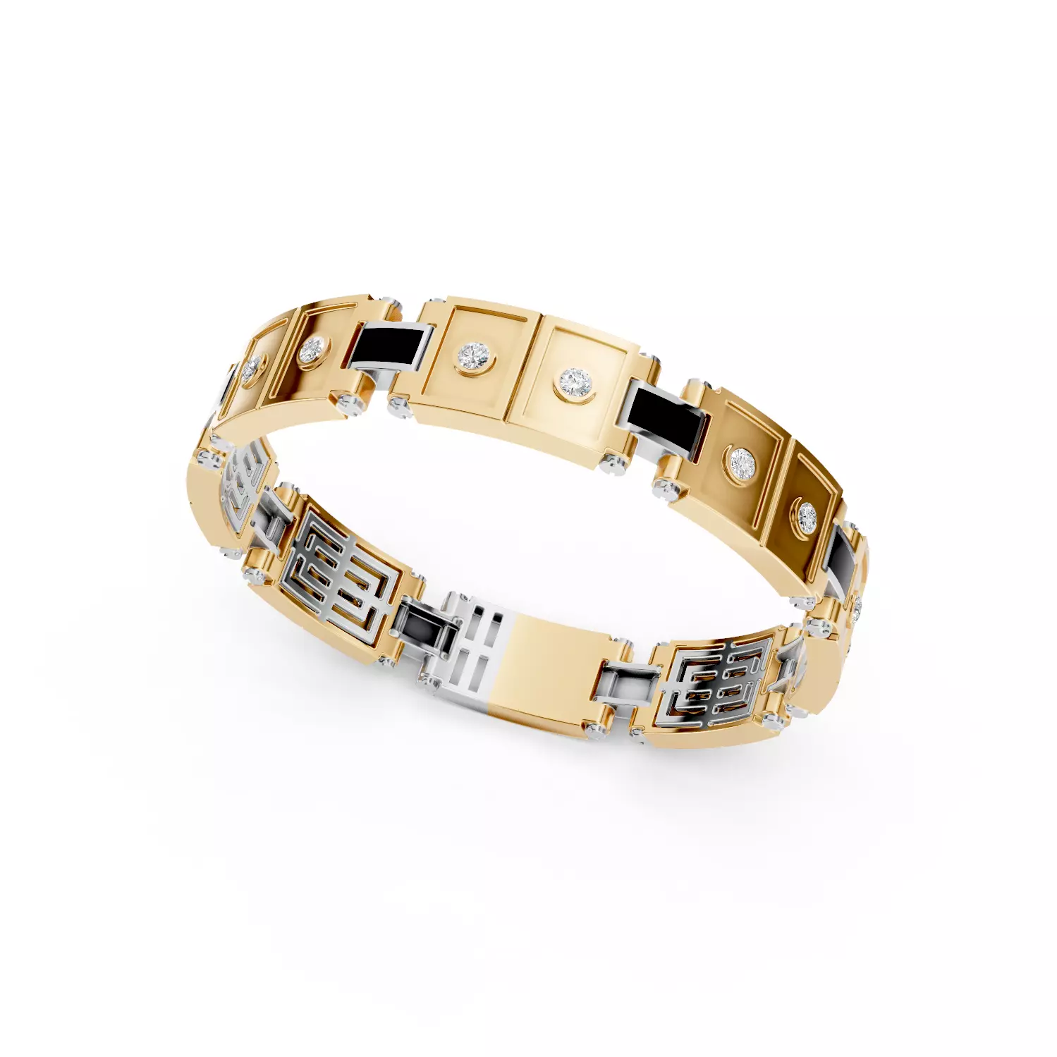 Diamond Enamel Bracelet 3D print model_0