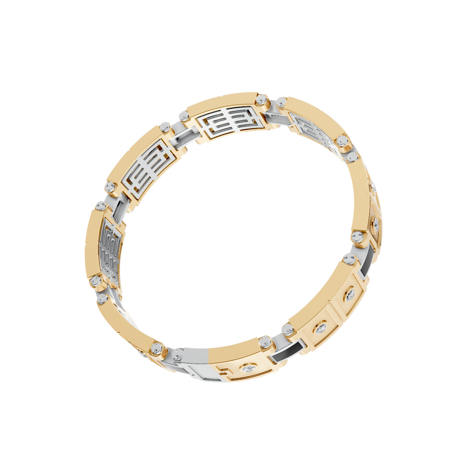 Diamond Enamel Bracelet 3D print model_4