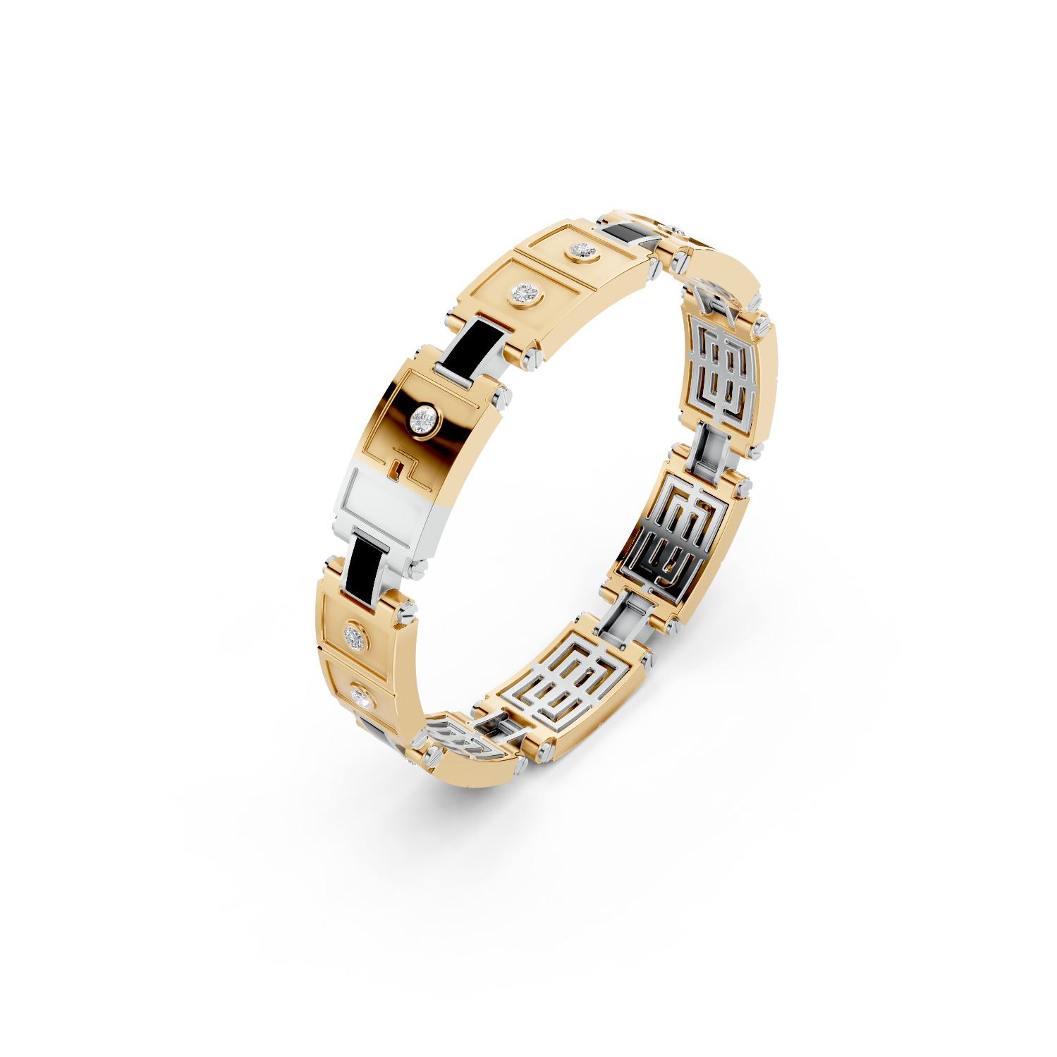 Diamond Enamel Bracelet 3D print model_6