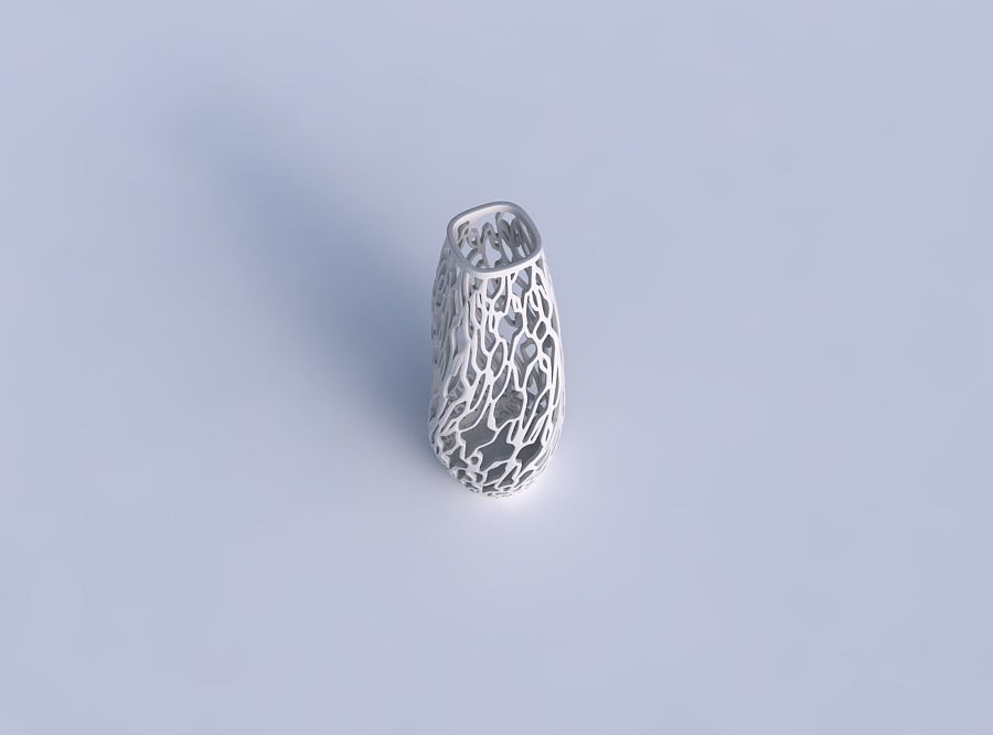 Narrow top vase helix with entangled lattice 3D print model_1