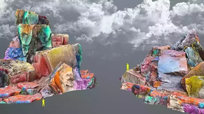 Colorful rocks Low-poly 3D model