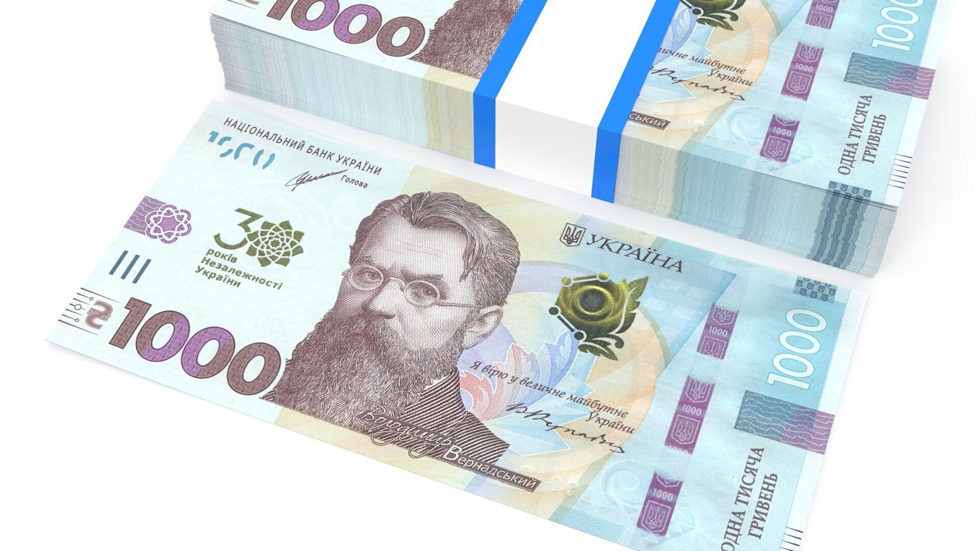 Ukrainian hryvnia1000 3D model_6