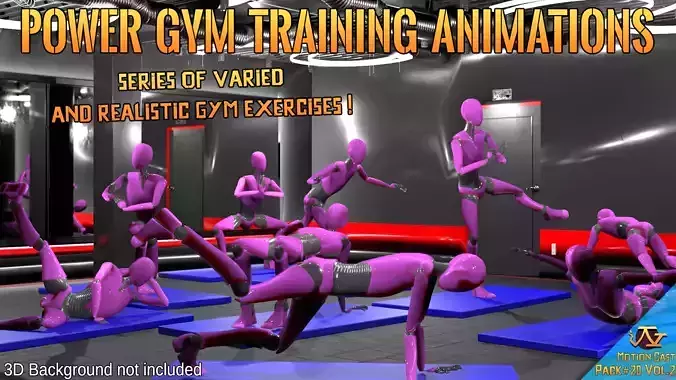 Power Gym Training animations - Motion Cast20 Vol2 3D model