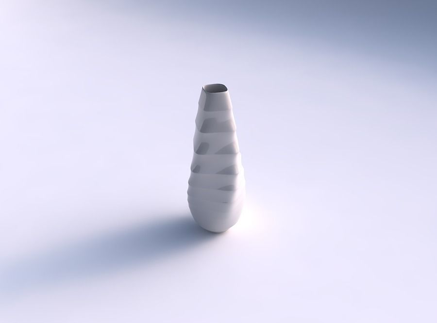 Narrow top vase helix with curved horizontal sections 3D print model_0