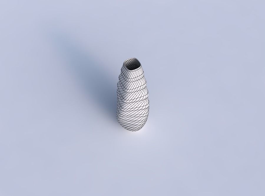 Narrow top vase helix with curved horizontal sections 3D print model_6