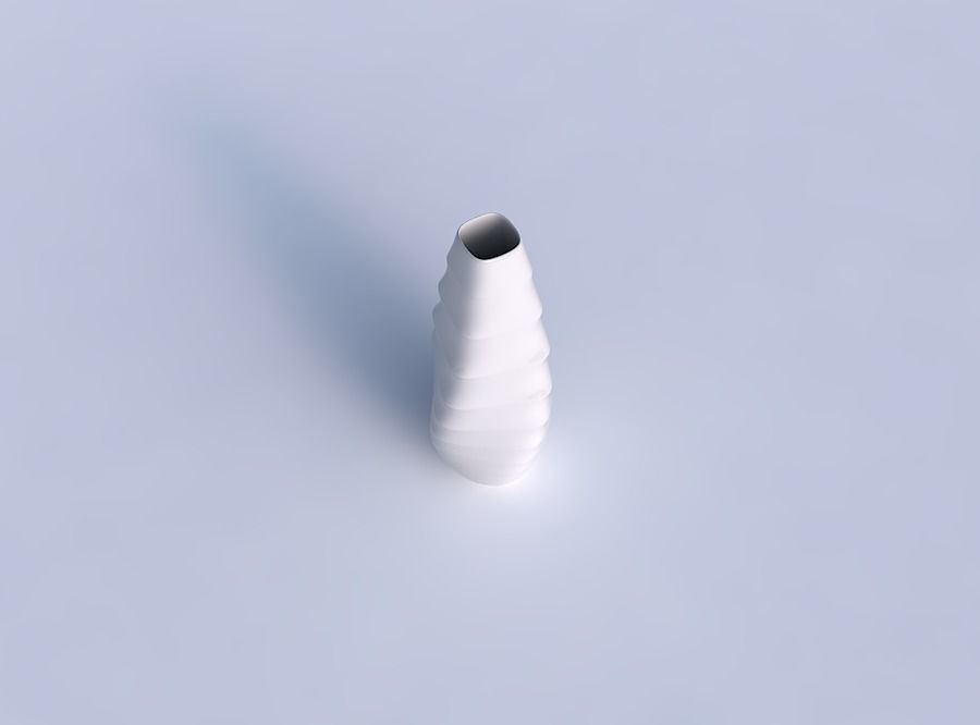 Narrow top vase helix with curved horizontal sections 3D print model_1