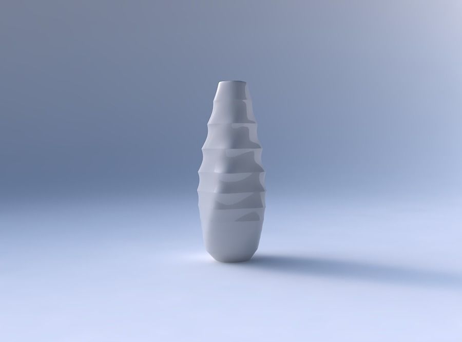 Narrow top vase helix with curved horizontal sections 3D print model_4