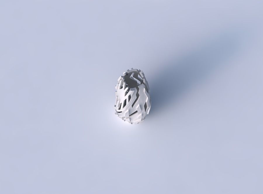 Narrow top vase helix with cuts and bulges 3D print model_2