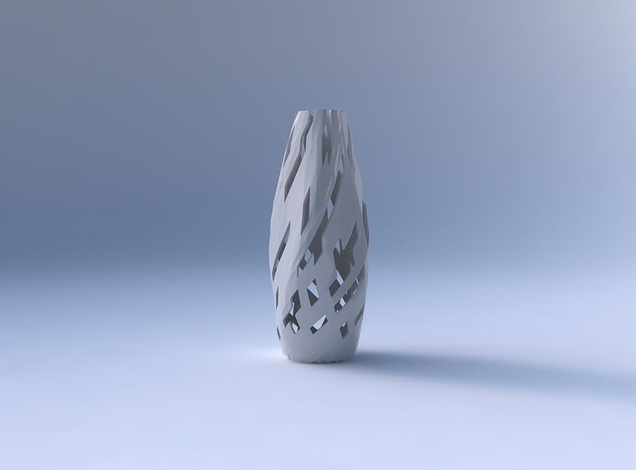 Narrow top vase helix with cuts 3D print model_4