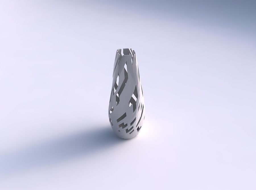Narrow top vase helix with cuts 3D print model_0