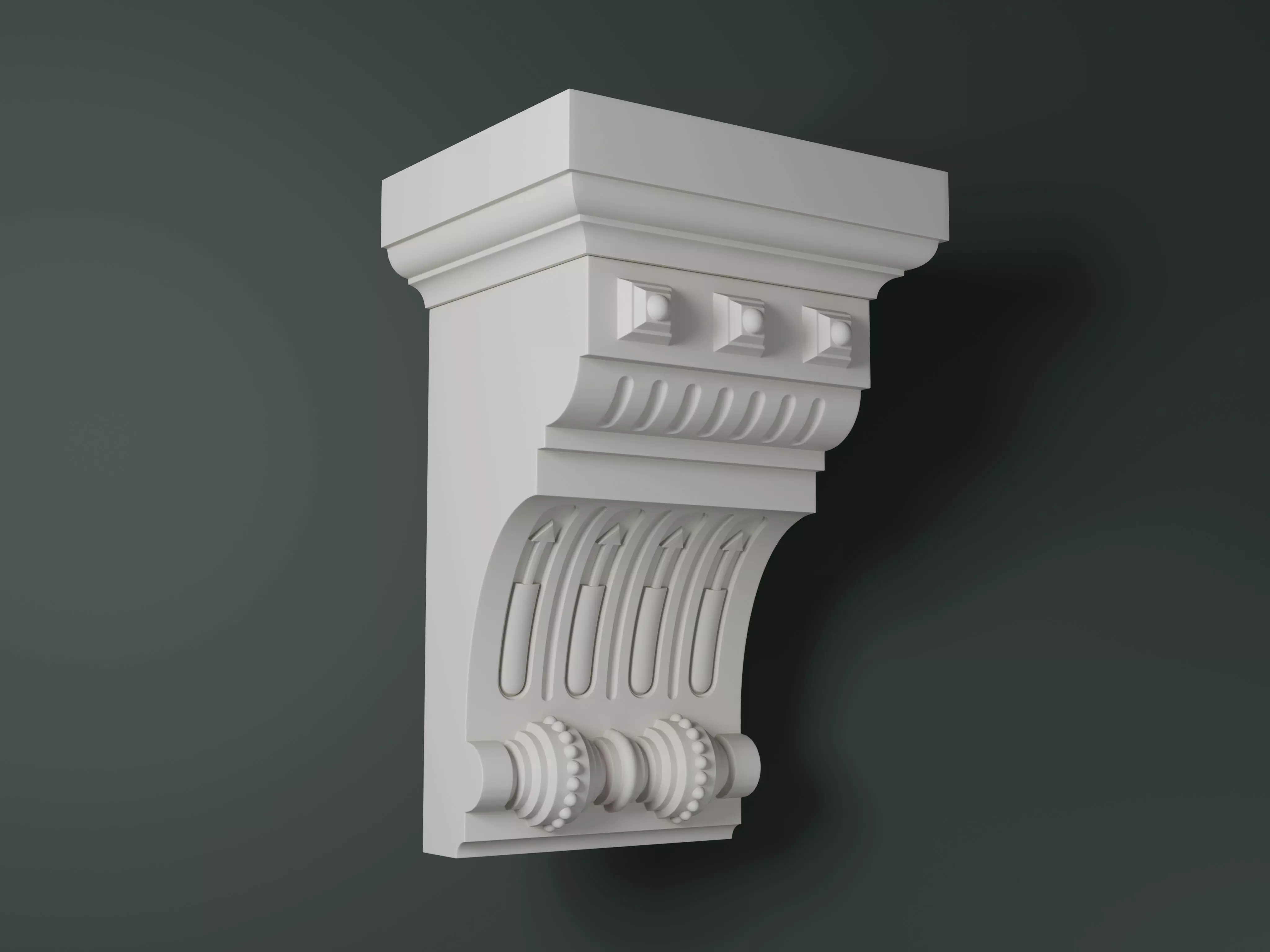 Corbel 004 - Georgian - Arrow and Fluted 3D model