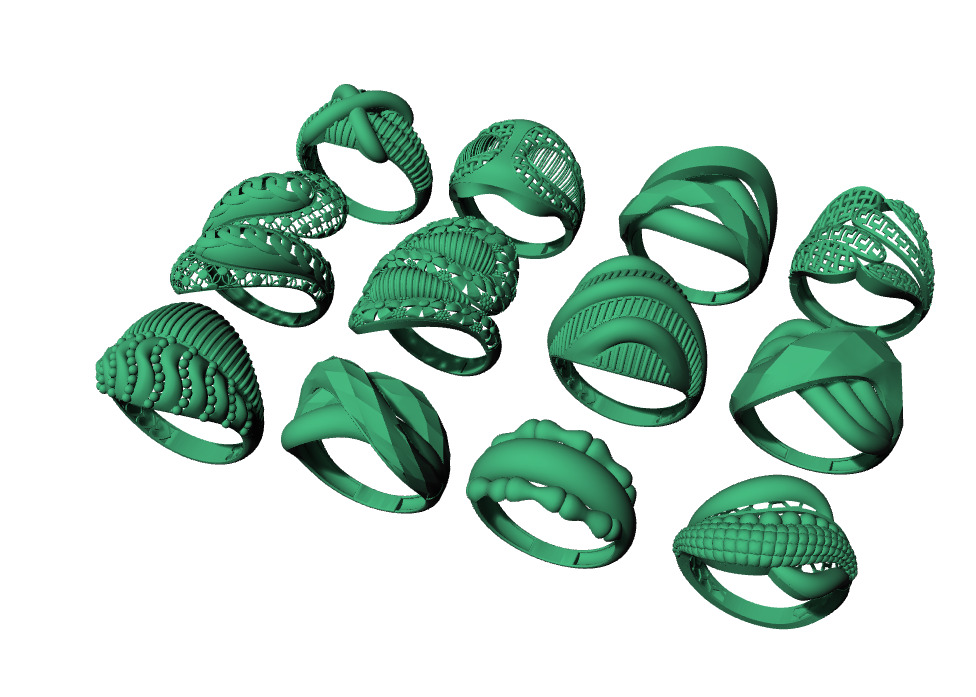 12 Turkish rings 3D print model_2