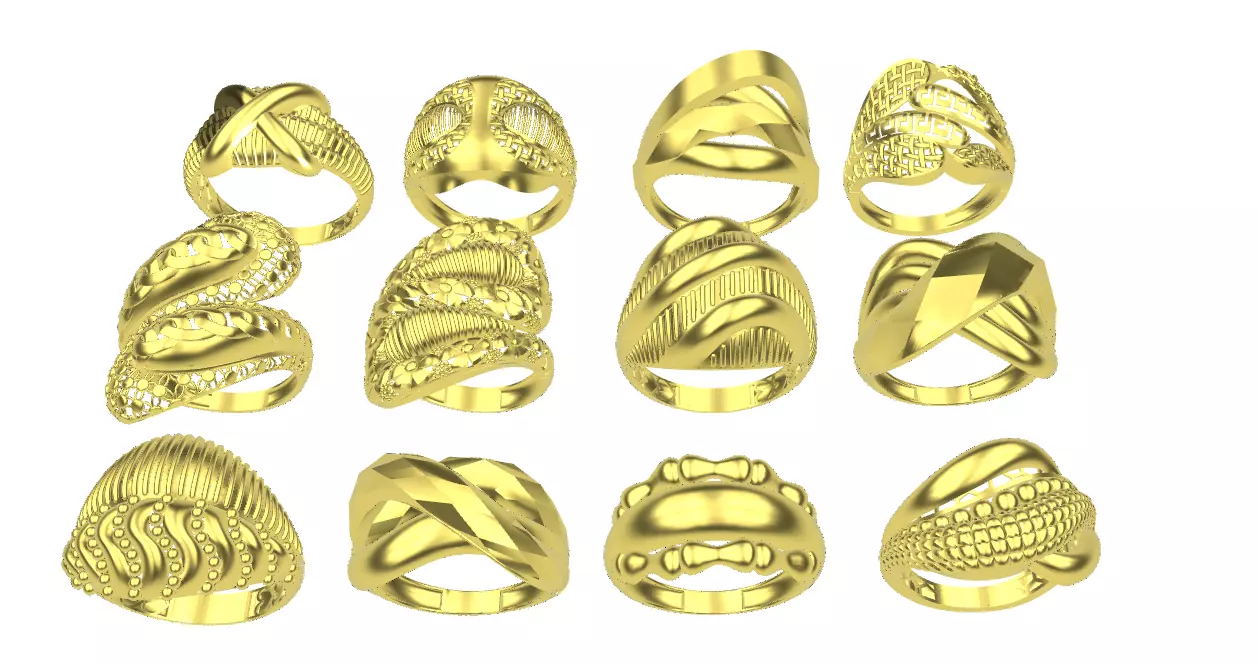 12 Turkish rings 3D print model_0