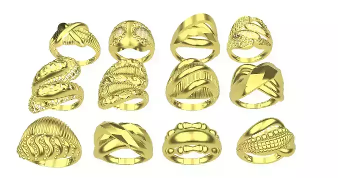 12 Turkish rings 3D print model