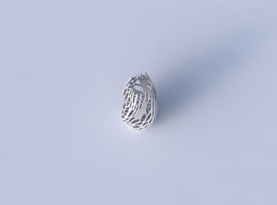 Narrow top vase helix with cracked organic lattice 2 3D print model_2