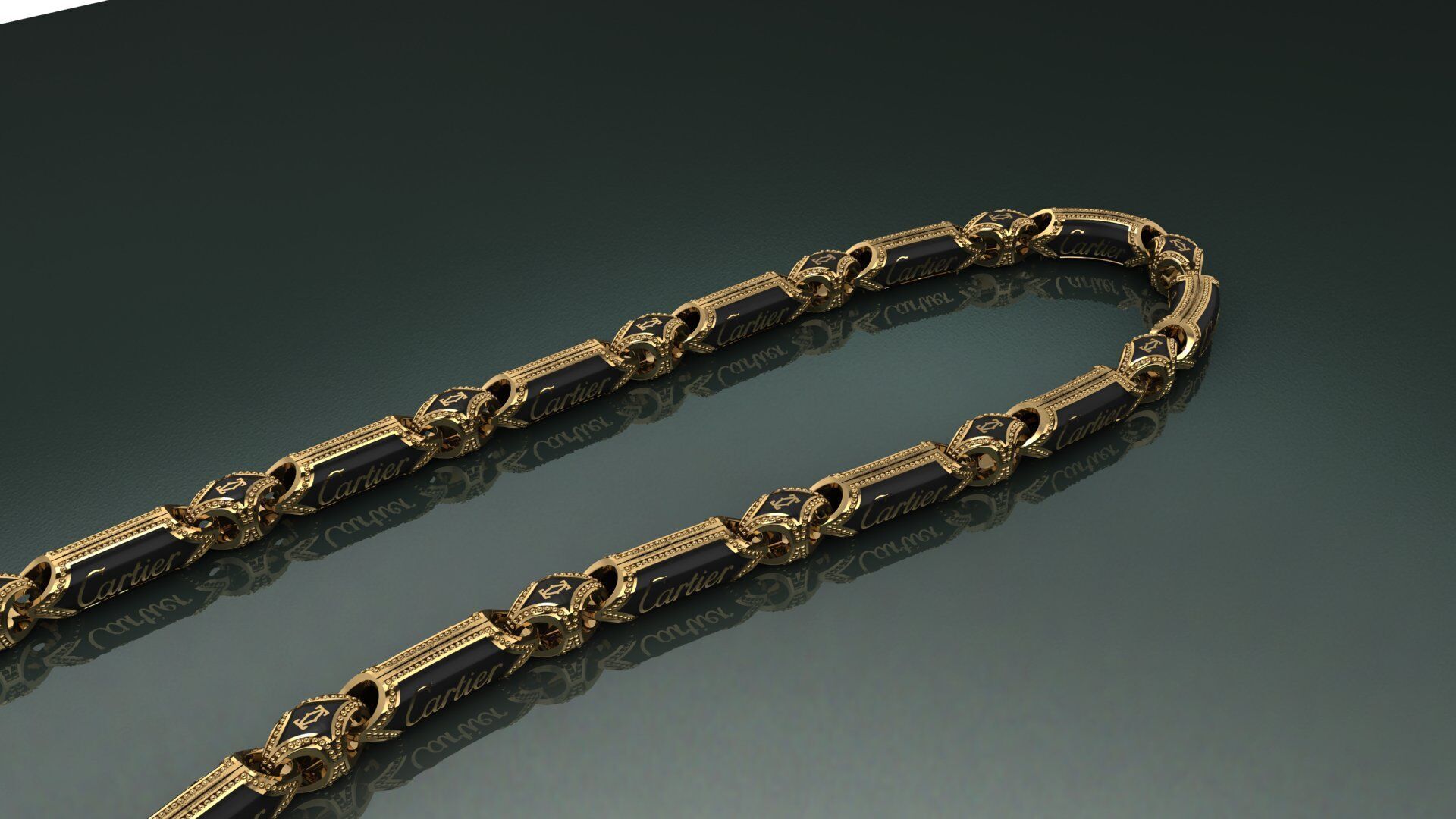 Necklace CARTIER with the enamel 3D print model 3D print model_5