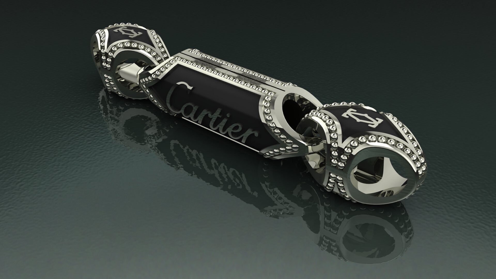 Necklace CARTIER with the enamel 3D print model 3D print model_4