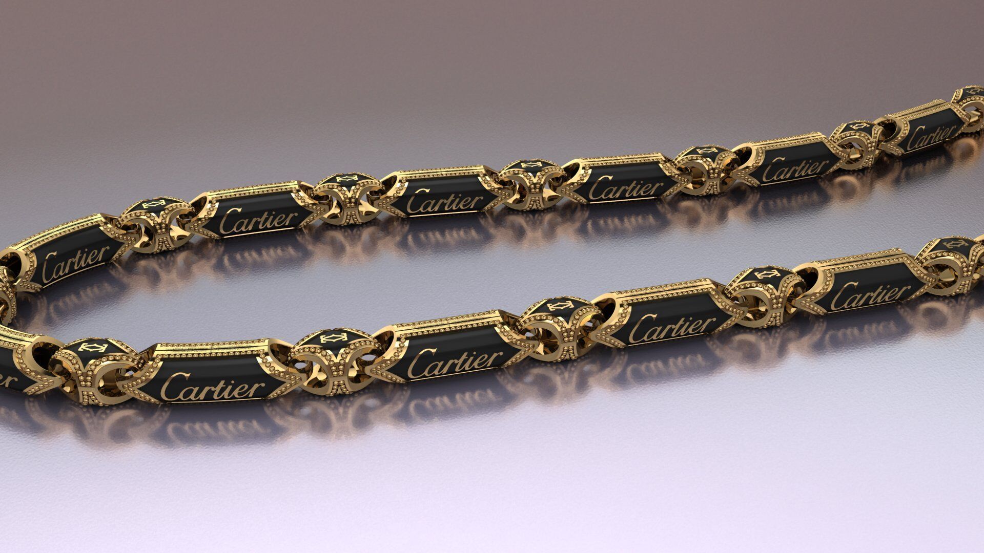 Necklace CARTIER with the enamel 3D print model 3D print model_11