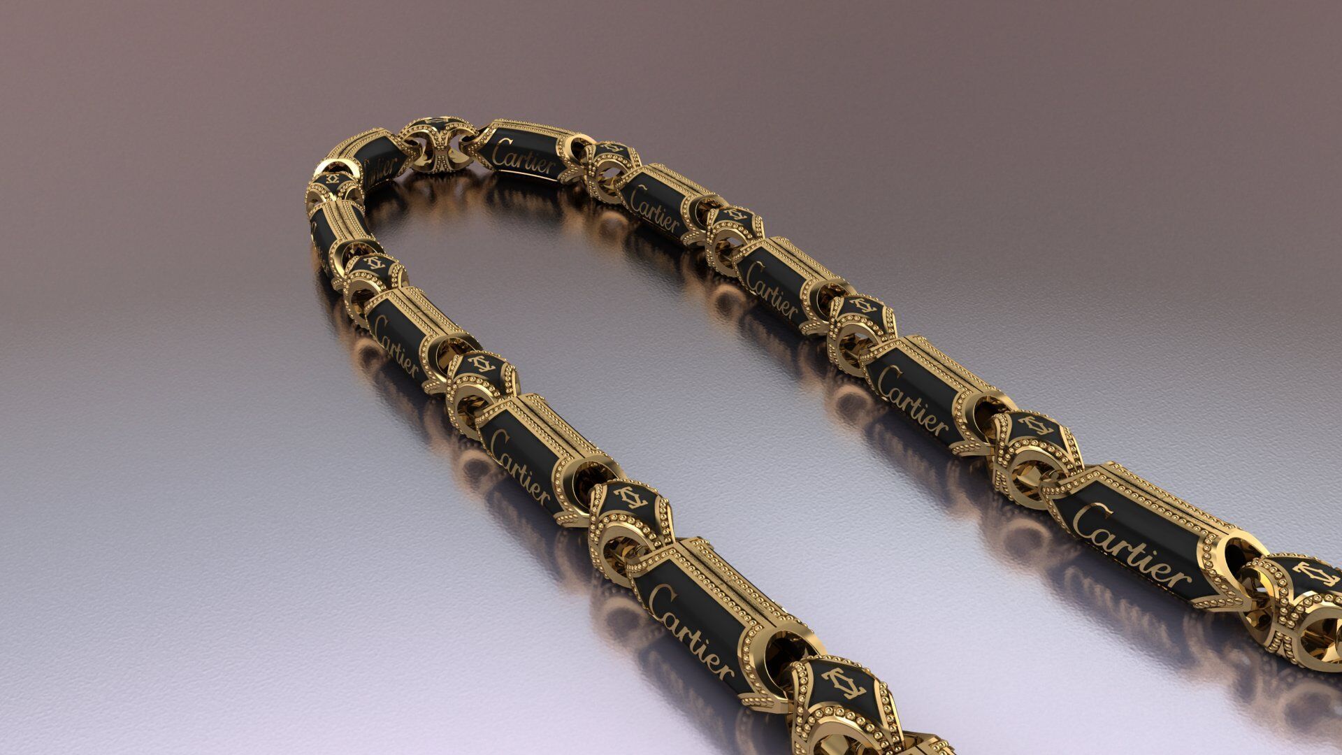 Necklace CARTIER with the enamel 3D print model 3D print model_9