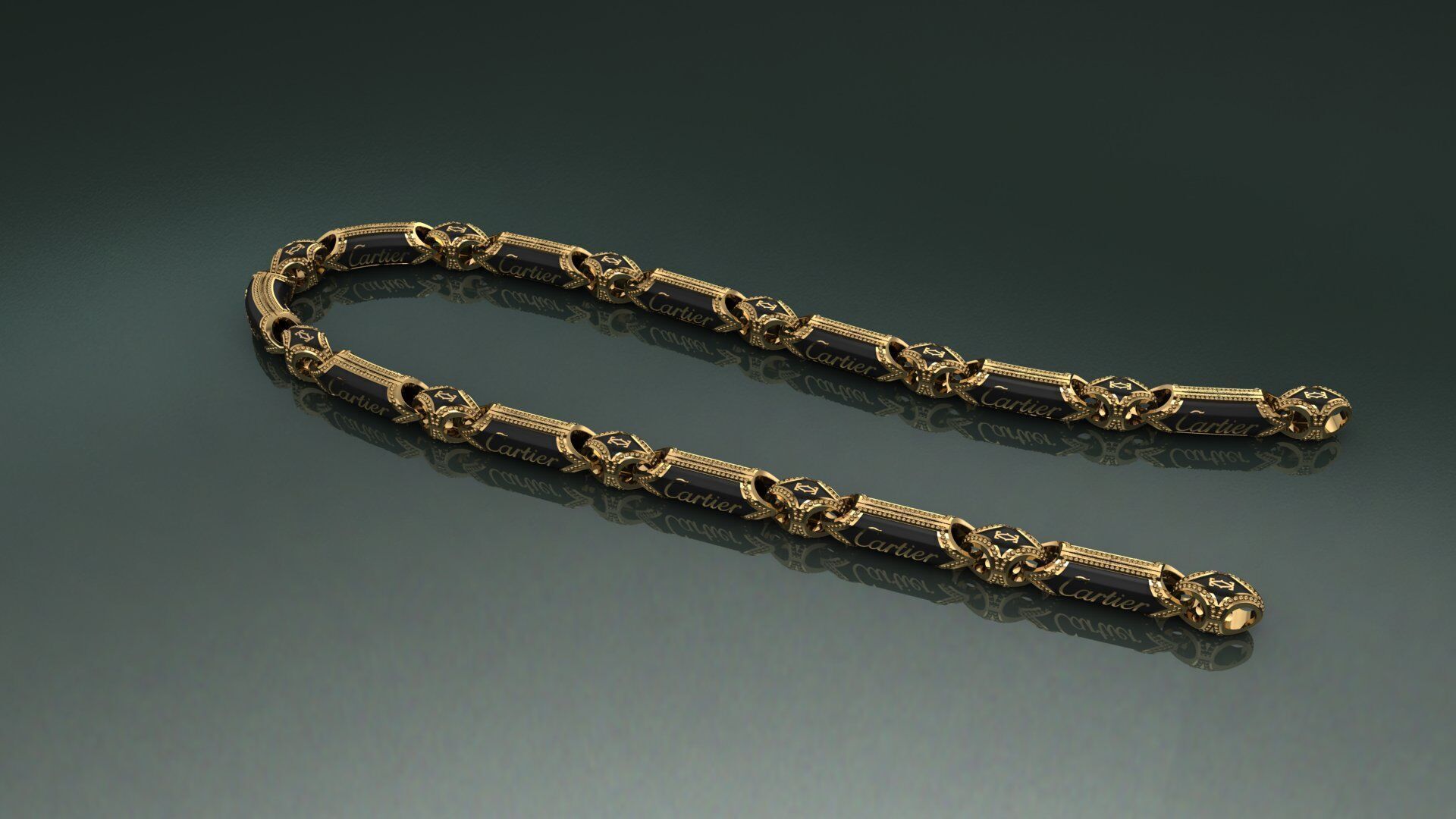 Necklace CARTIER with the enamel 3D print model 3D print model_2