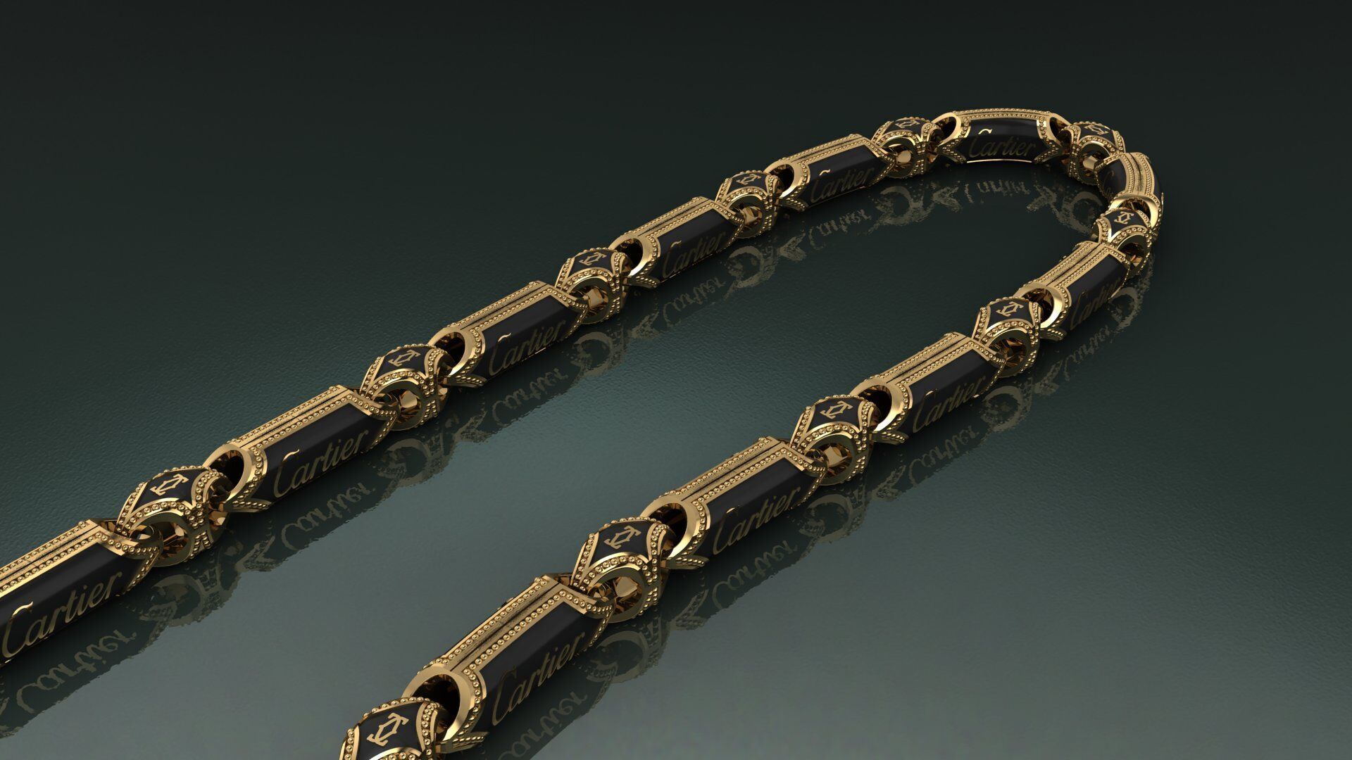 Necklace CARTIER with the enamel 3D print model 3D print model_7