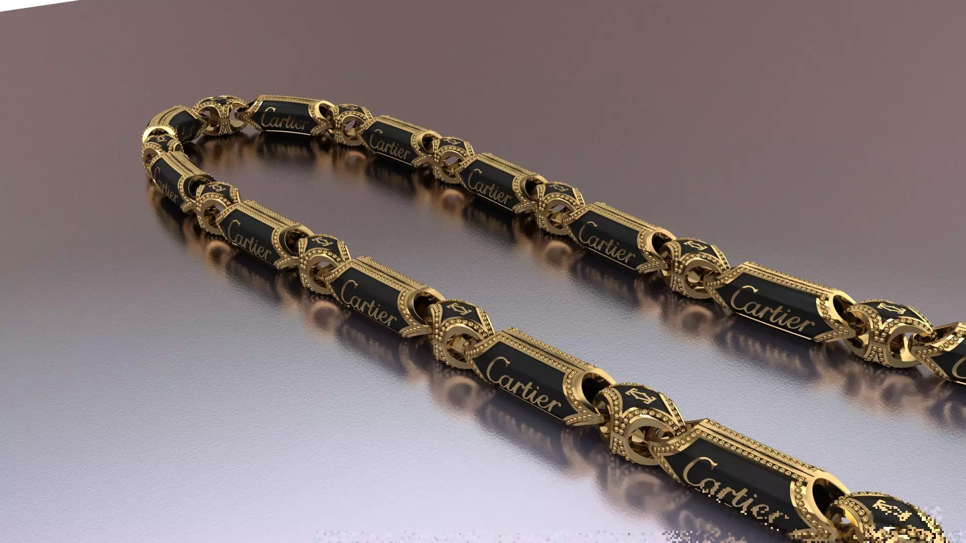 Necklace CARTIER with the enamel 3D print model 3D print model_0