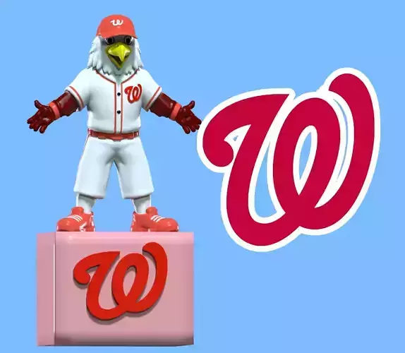 MLB - Washington nationals mascot statue - Screech - 3d print 3D print model MLB - Washington nationals mascot statue - Screech - 3d print 3D print model