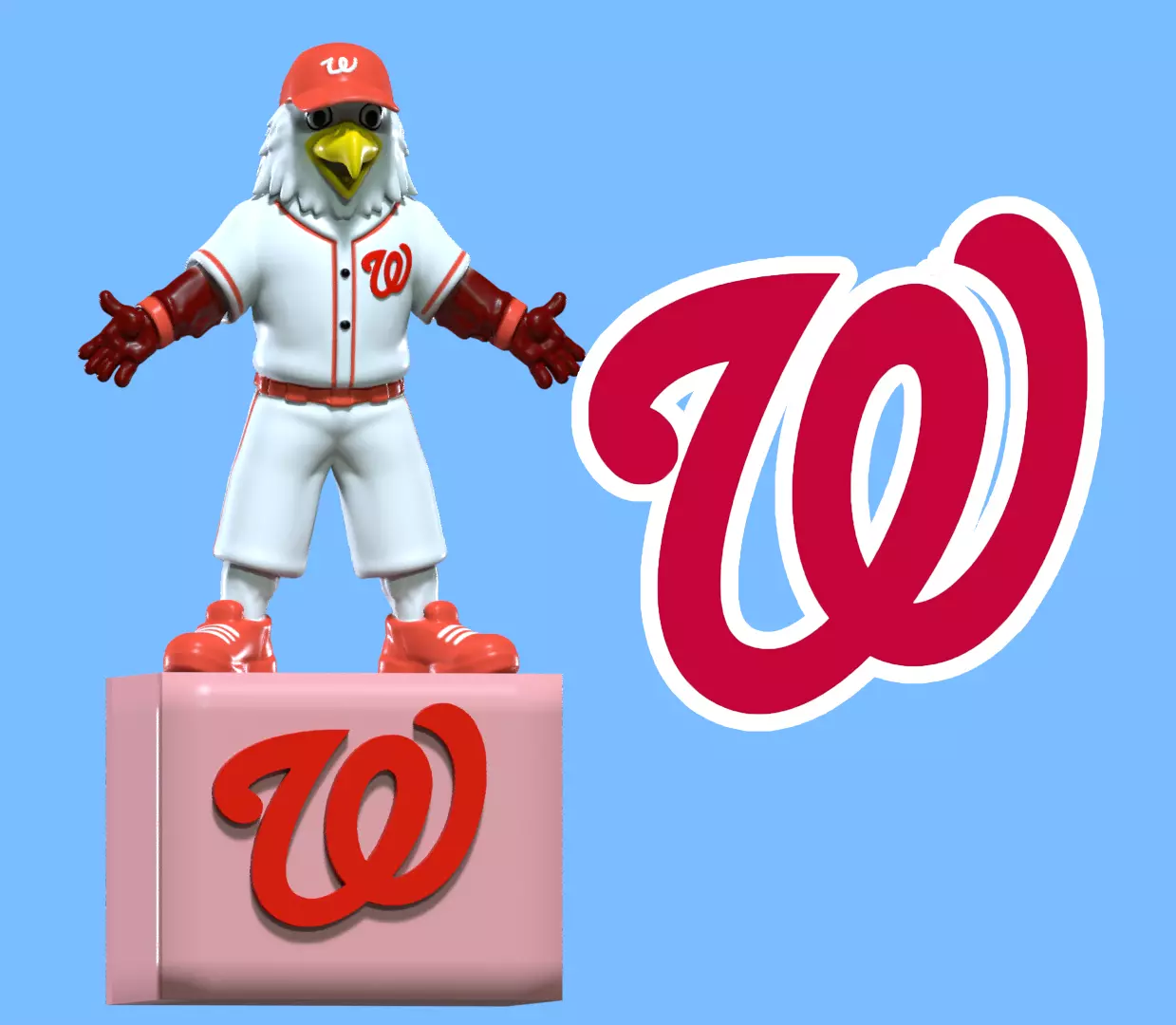 MLB - Washington nationals mascot statue - Screech - 3d print 3D print model_0