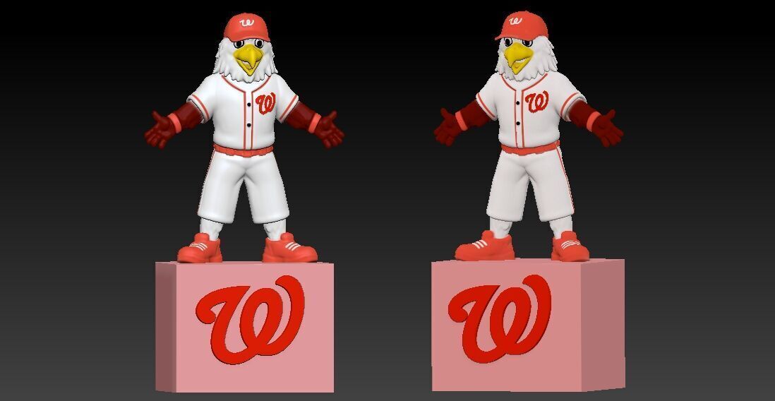 MLB - Washington nationals mascot statue - Screech - 3d print 3D print model_2