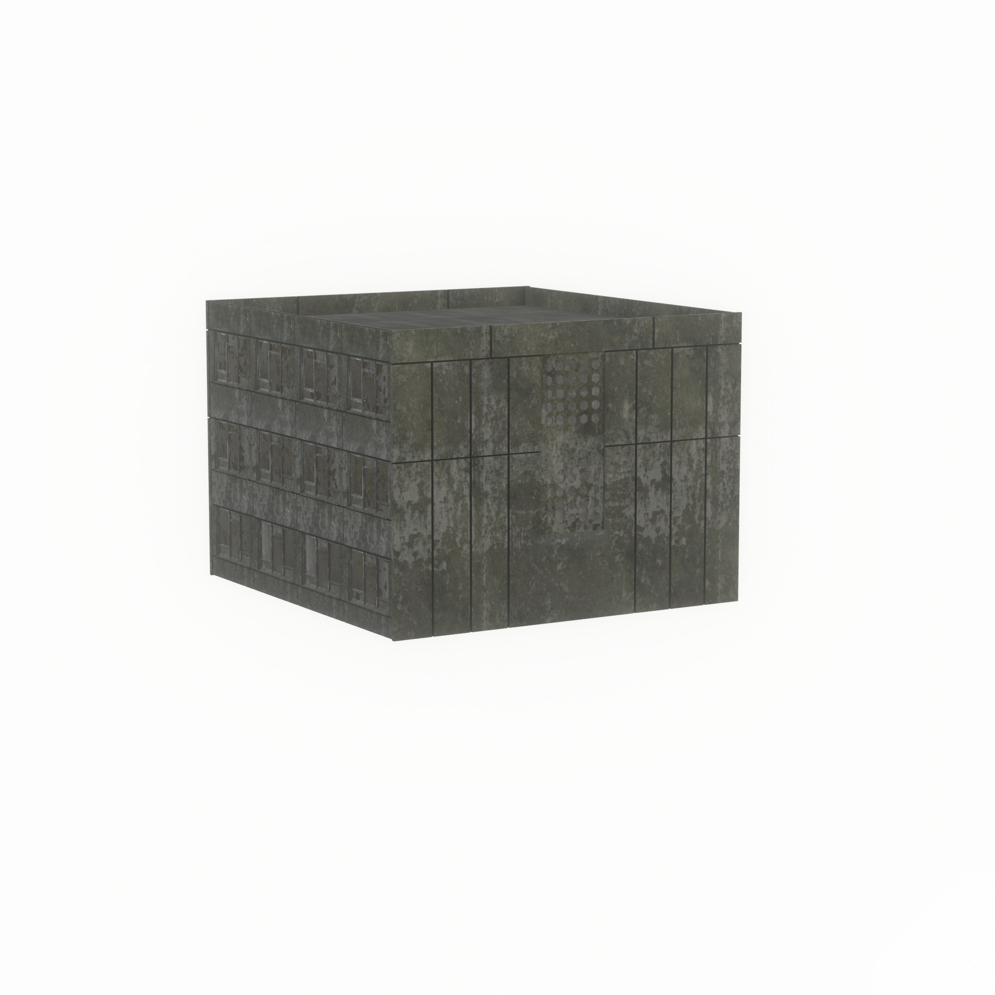 Old military barrack version 1 ruin 1 Low-poly 3D model_26