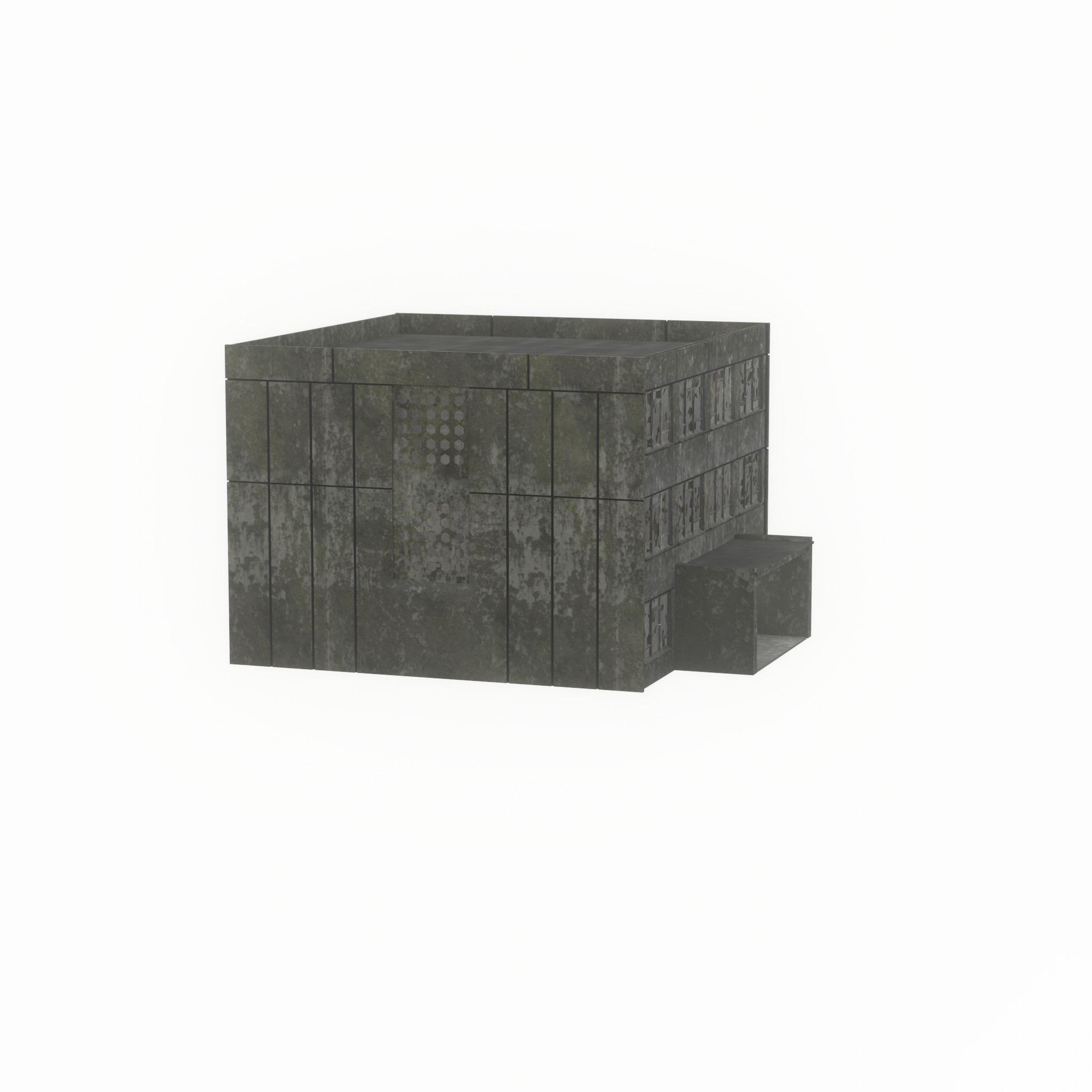 Old military barrack version 1 ruin 1 Low-poly 3D model_57
