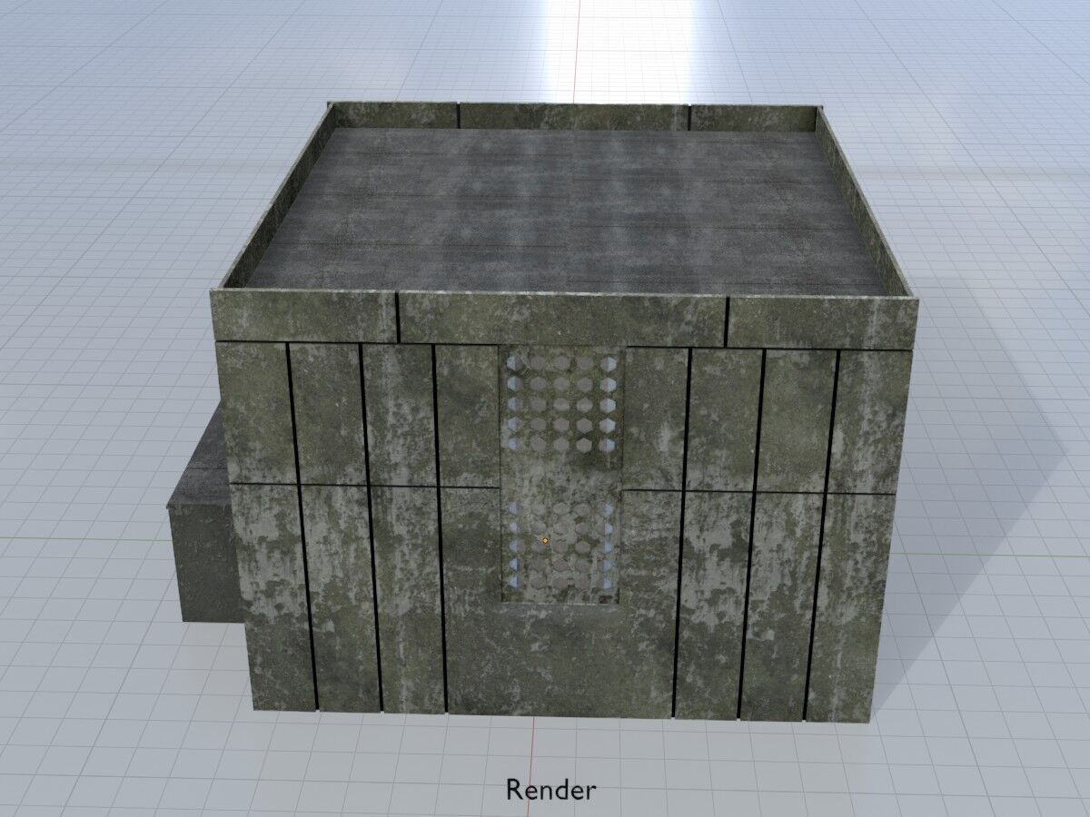 Old military barrack version 1 ruin 1 Low-poly 3D model_15