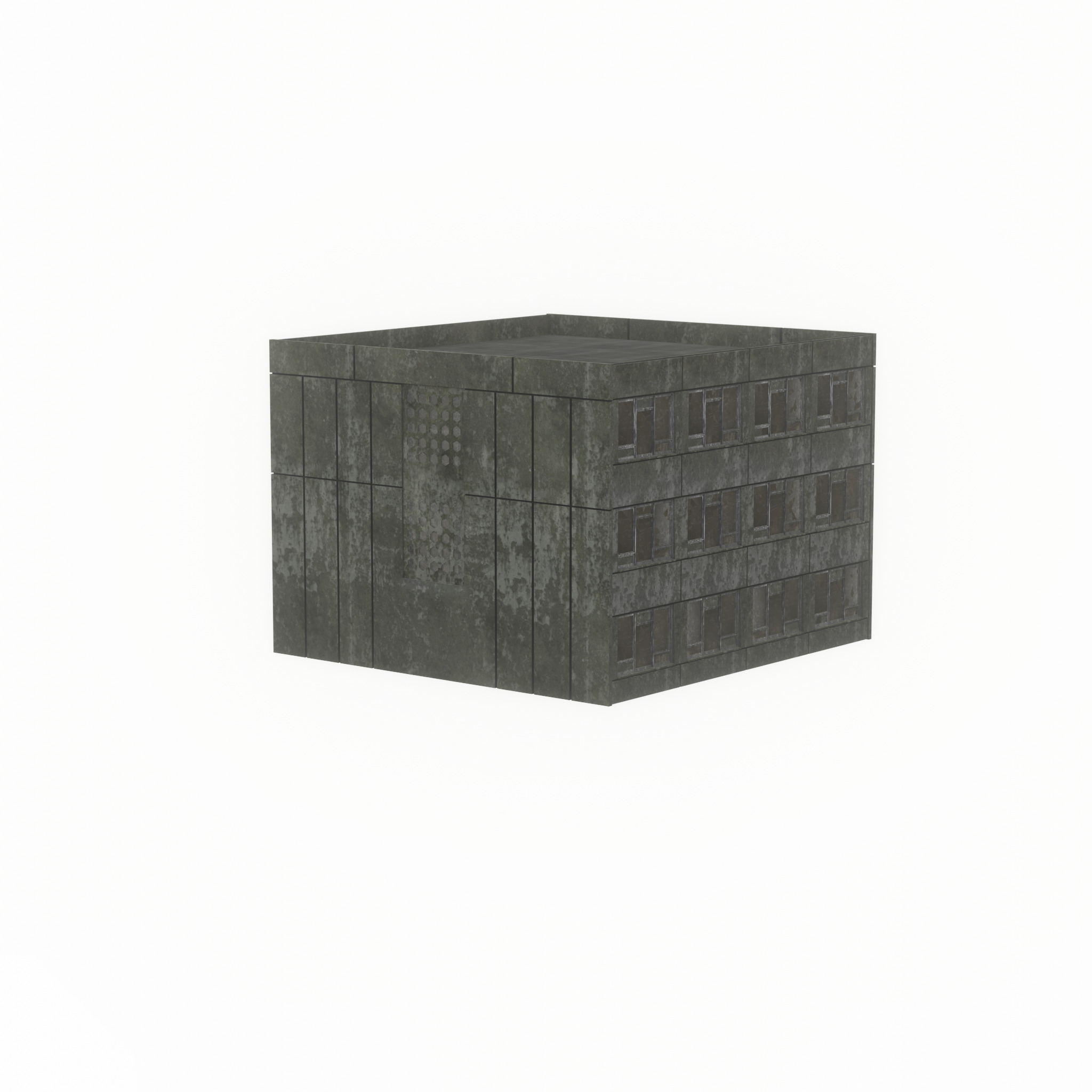 Old military barrack version 1 ruin 1 Low-poly 3D model_51