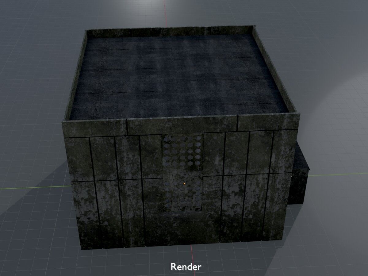 Old military barrack version 1 ruin 1 Low-poly 3D model_17