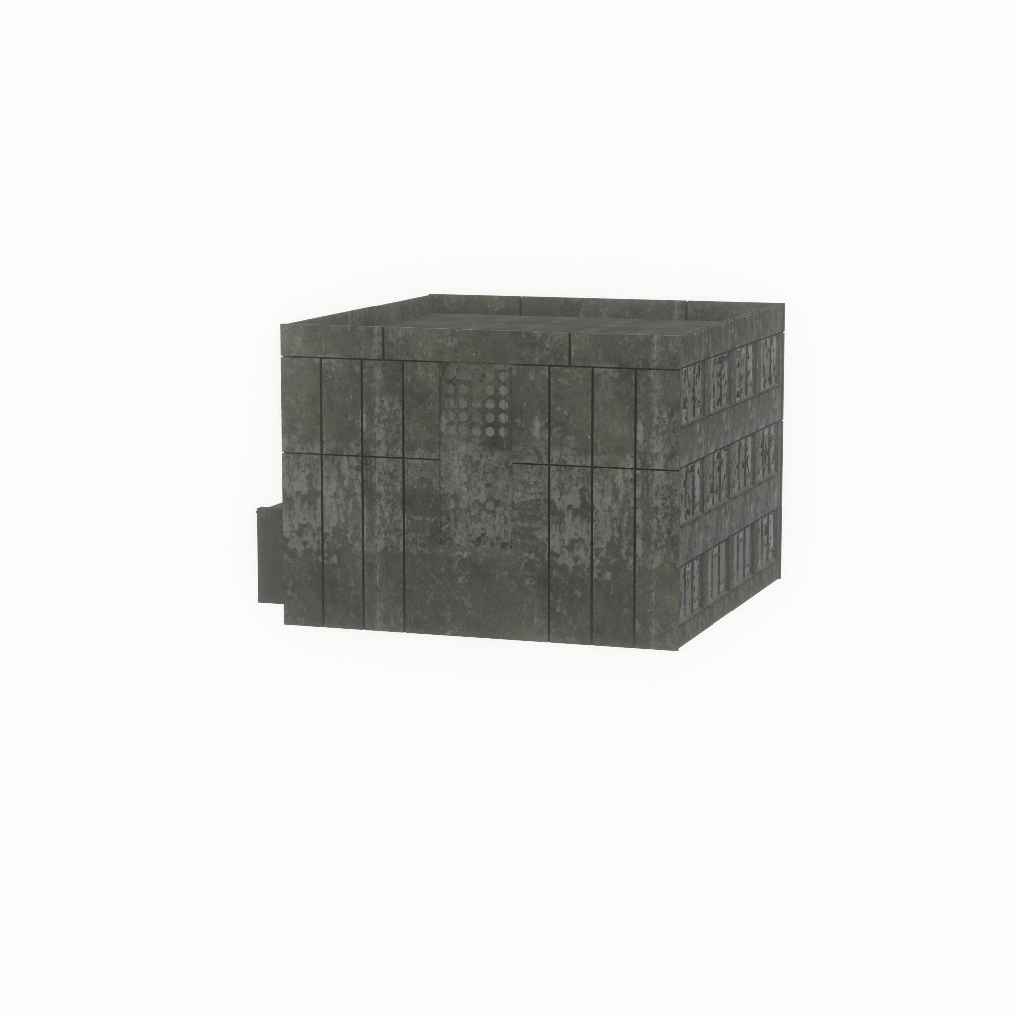 Old military barrack version 1 ruin 1 Low-poly 3D model_37